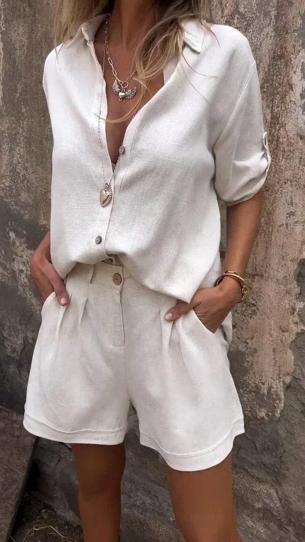 Pauline™ - Cotton and Linen Blouse Set