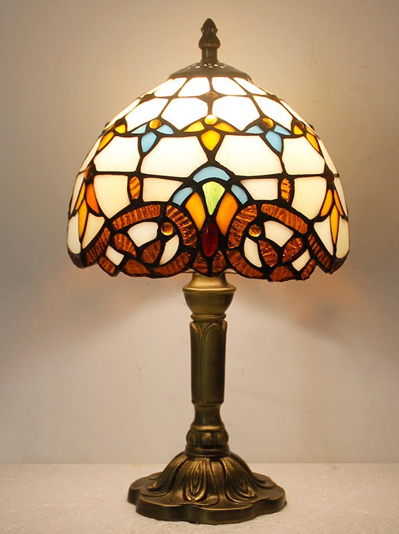 Stained Glass Rose Lamp