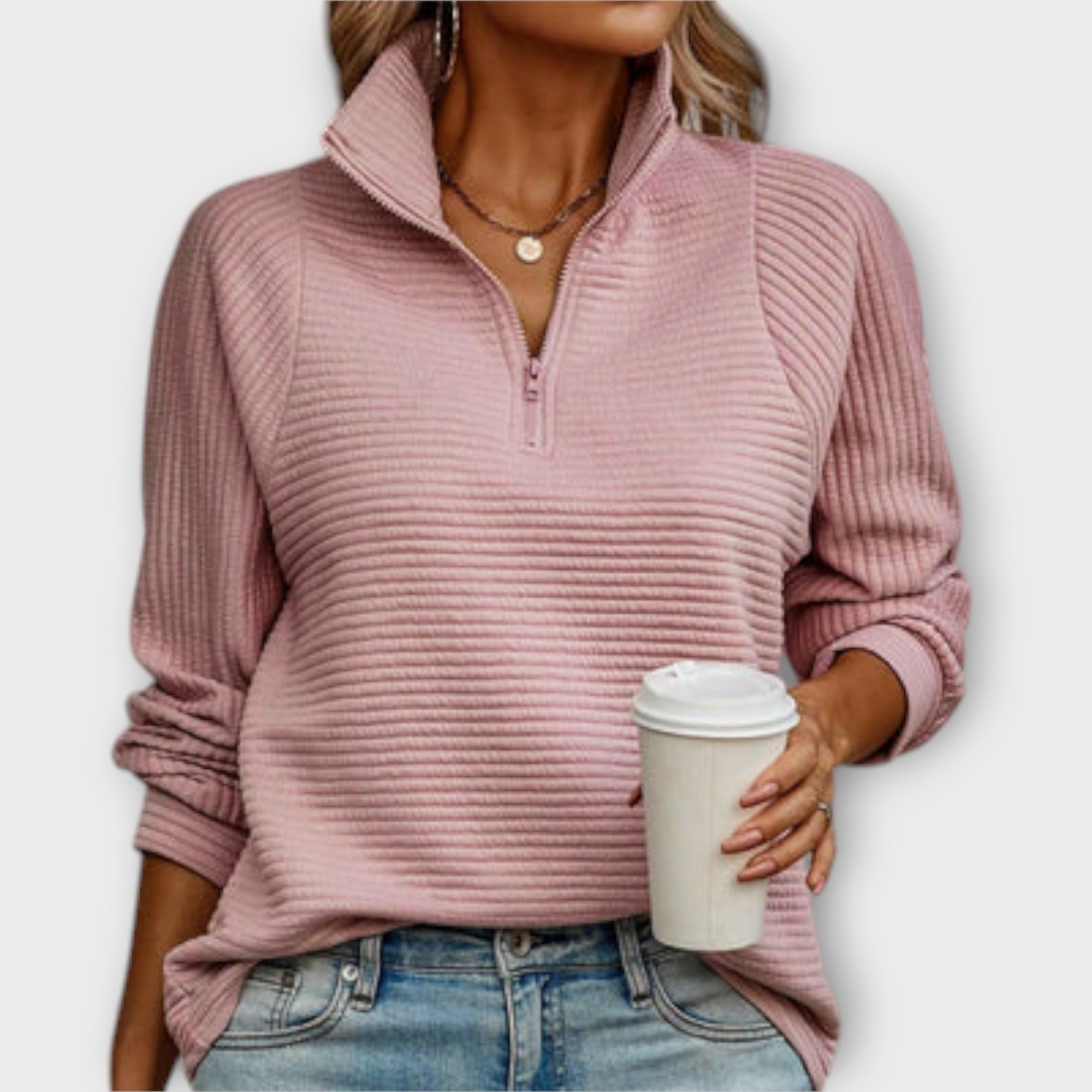 Pullover with Half Zipper