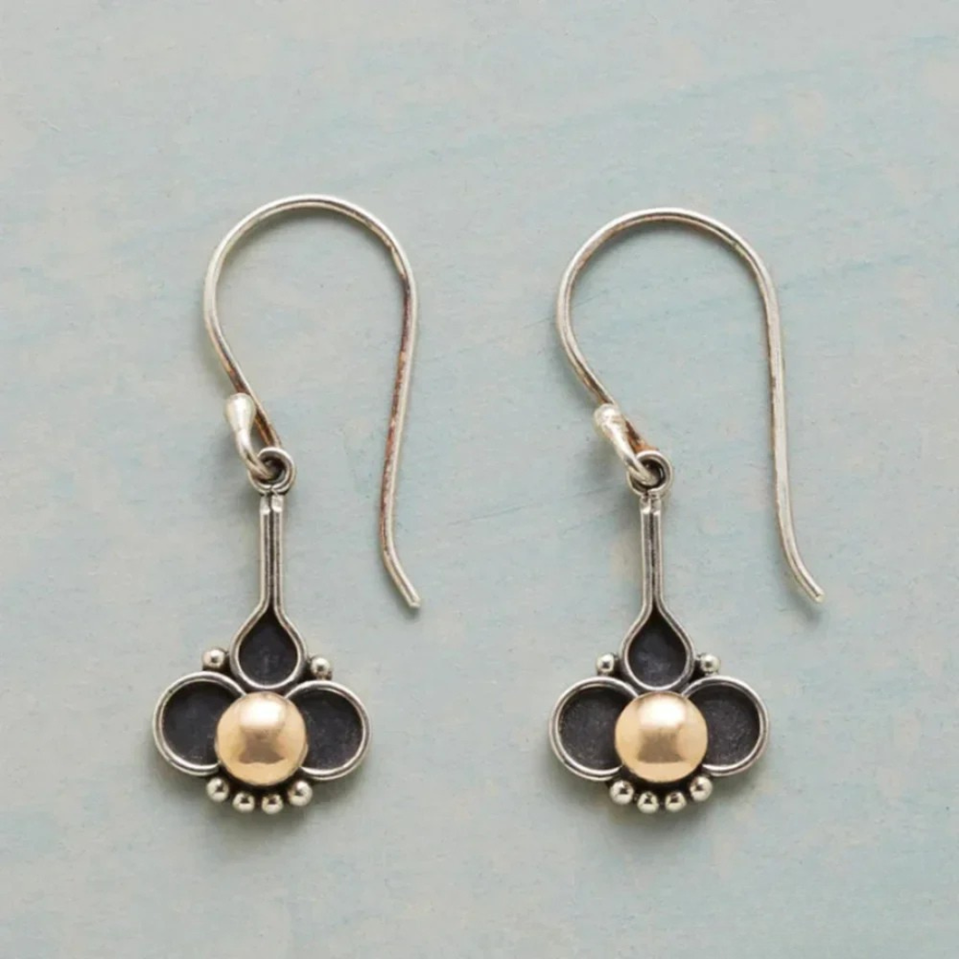 Bohemian Clover Leaf Silver Earrings