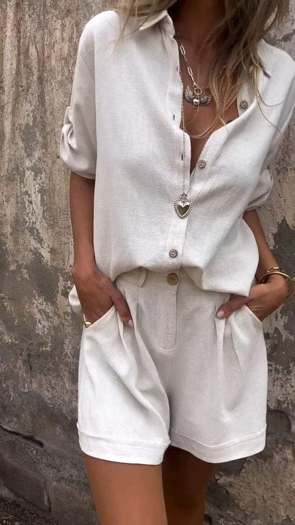 Pauline™ - Cotton and Linen Blouse Set