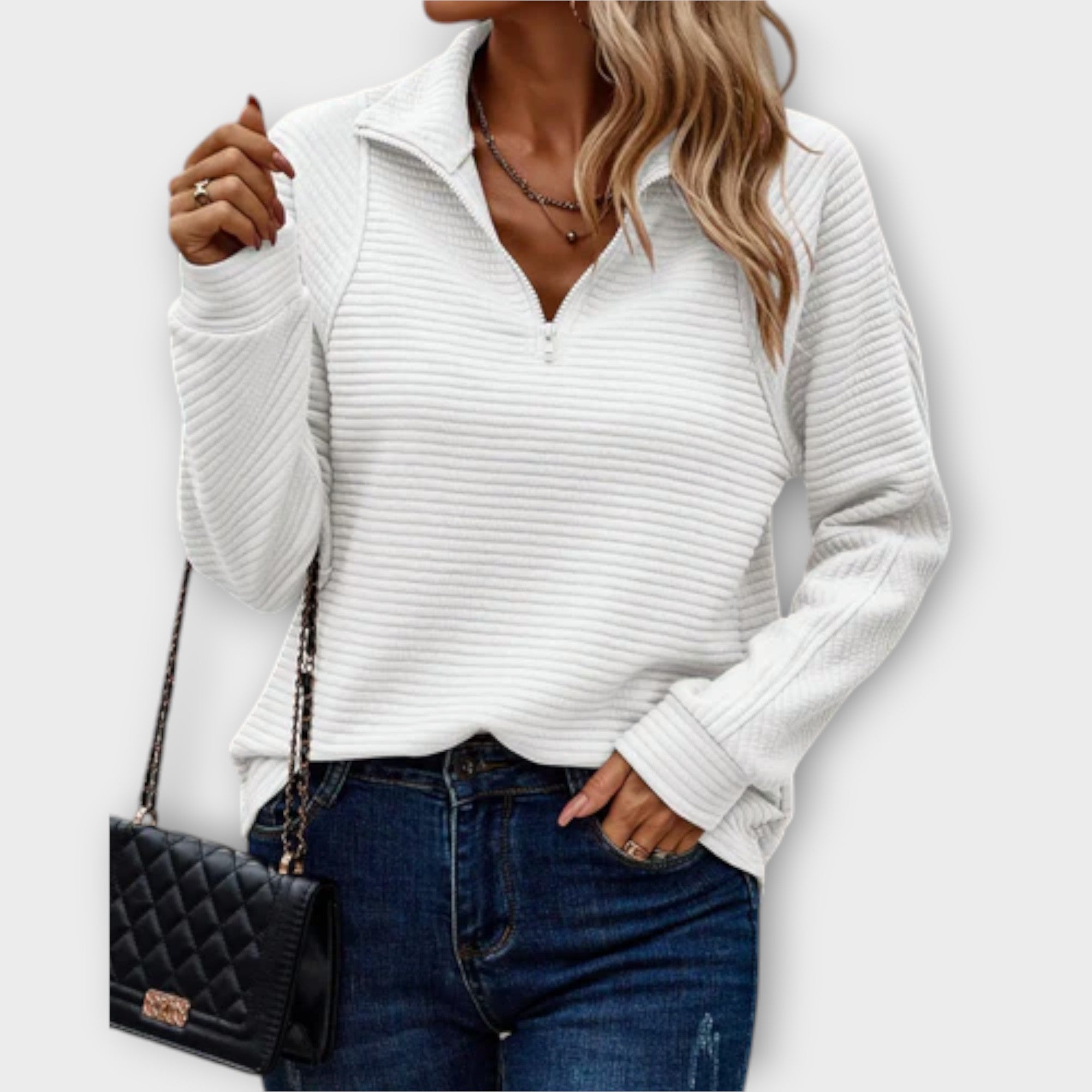 Pullover with Half Zipper