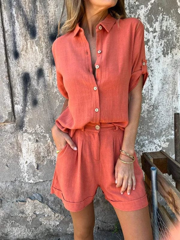 Pauline™ - Cotton and Linen Blouse Set