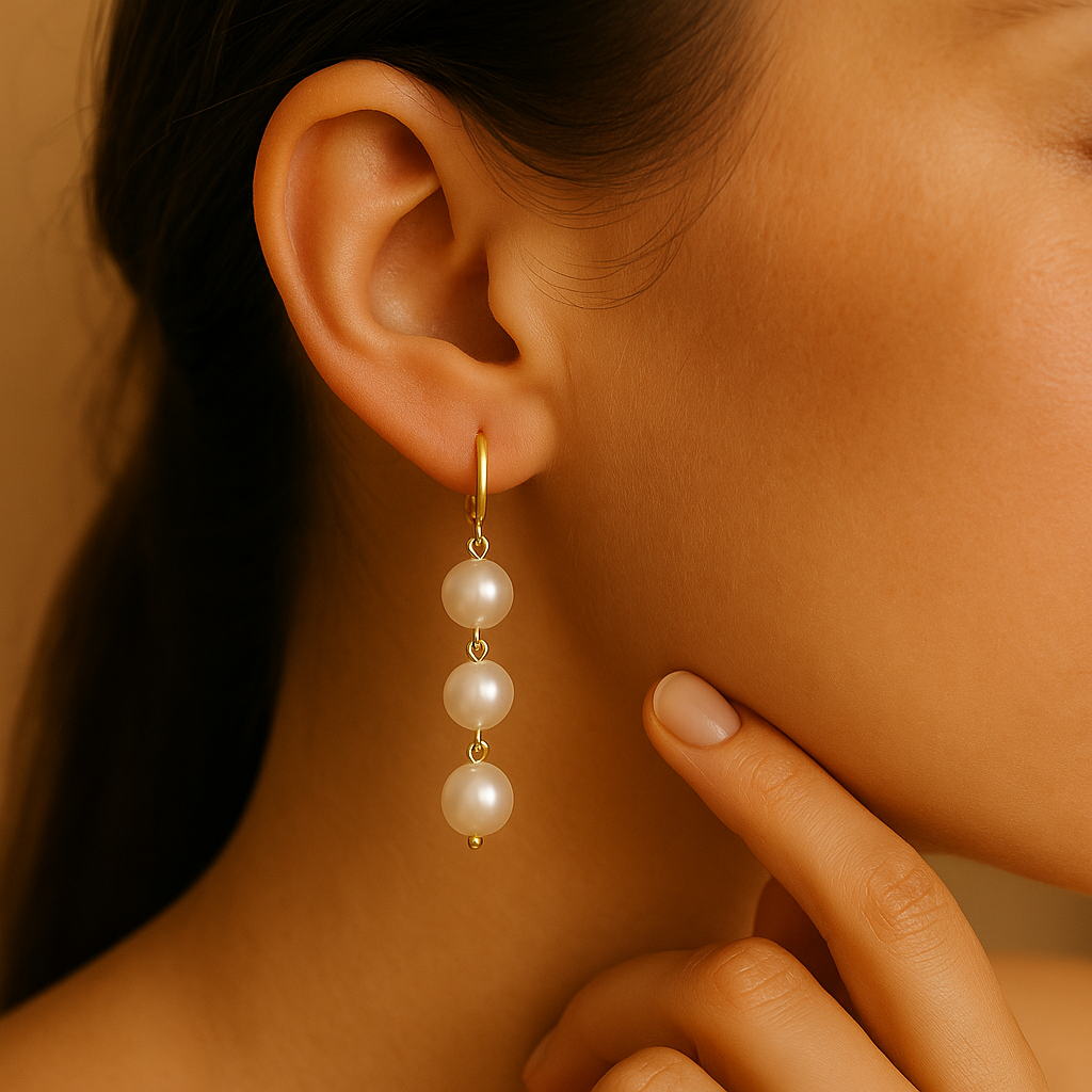 Seaside Elegance | Dangle Earrings with Pearl