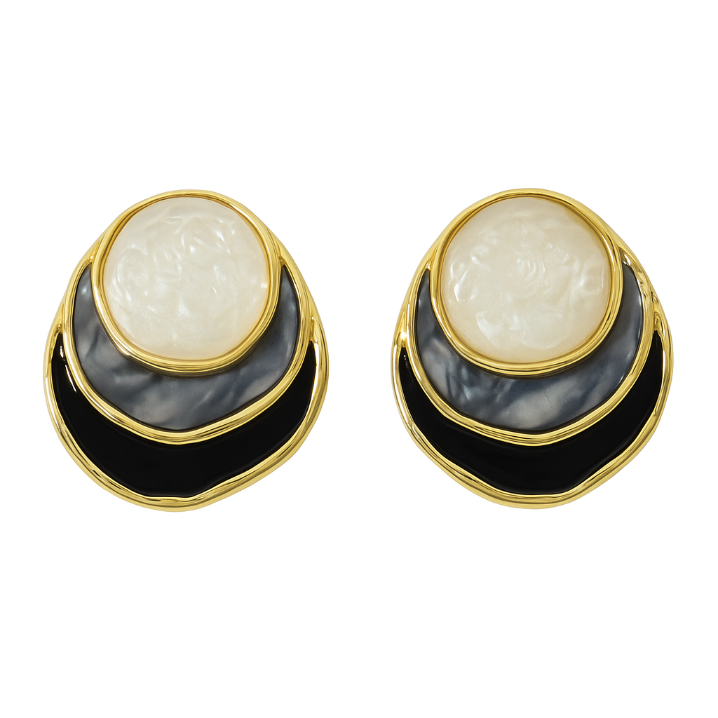 Ocean Hand-Painted Layer Earrings