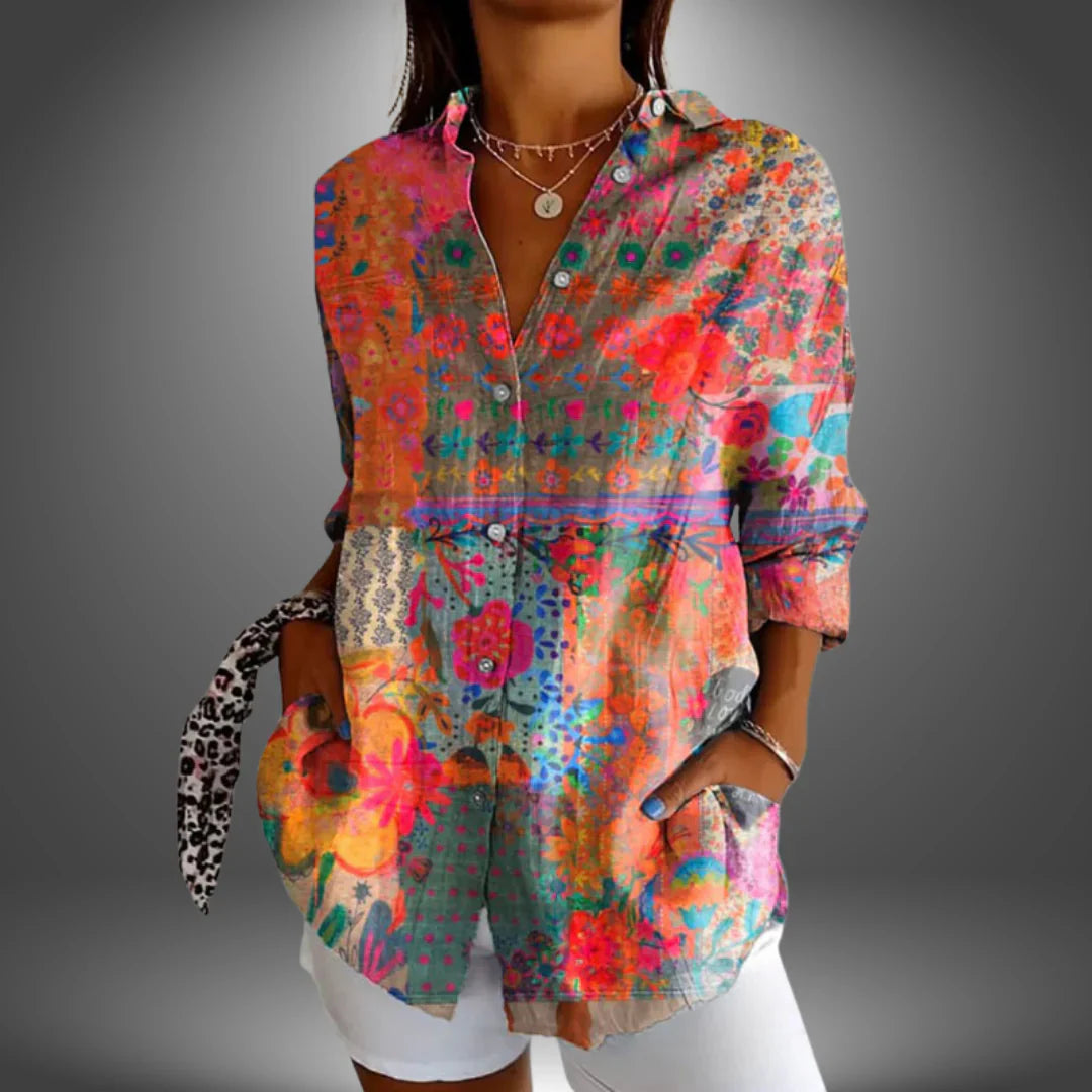 Gwen - Elegant Floral Print Blouse