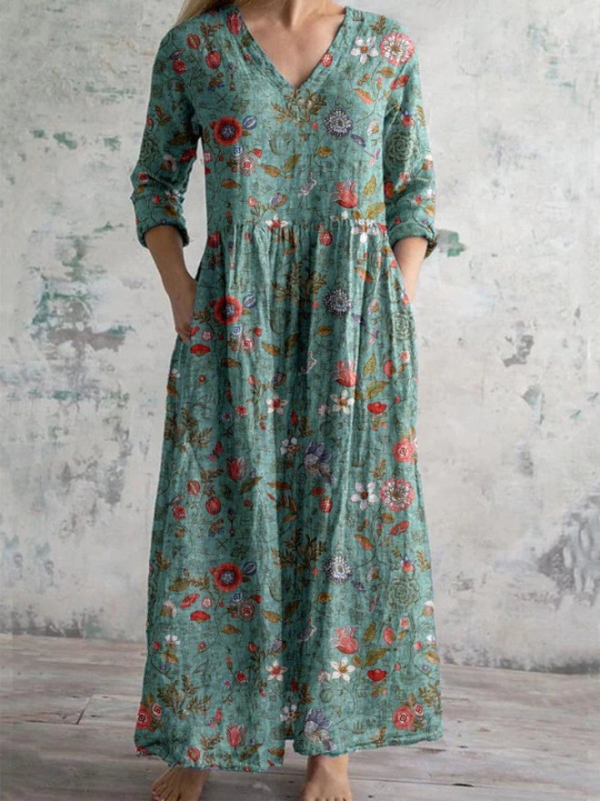Celestine | Maxi Dress with Vintage Floral Pattern