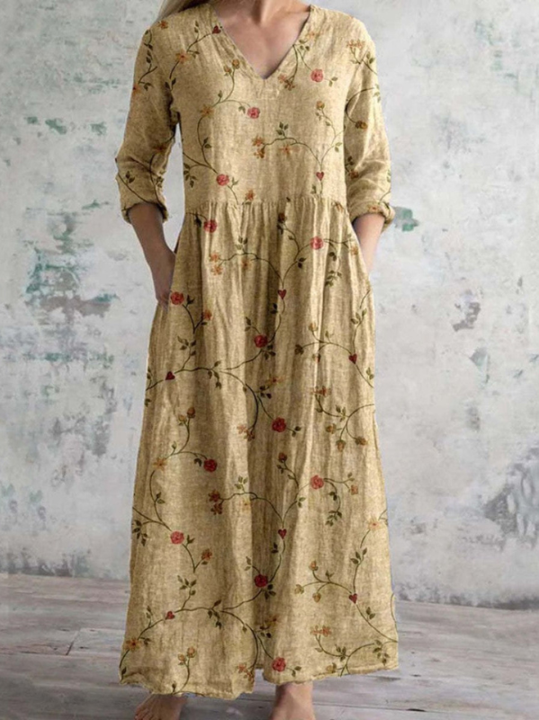 Celestine | Maxi Dress with Vintage Floral Pattern