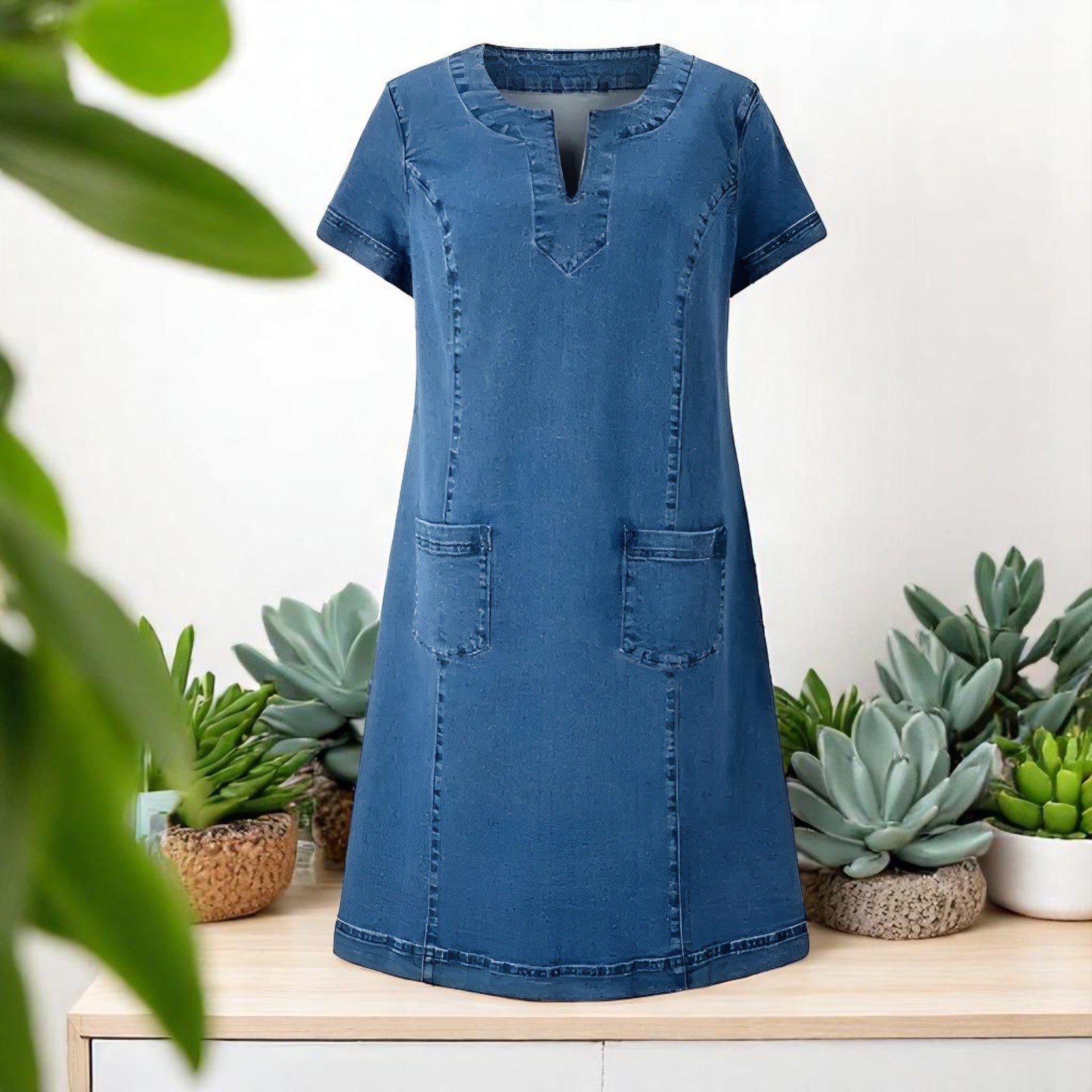 Julia | Soft Denim Dress with Pockets