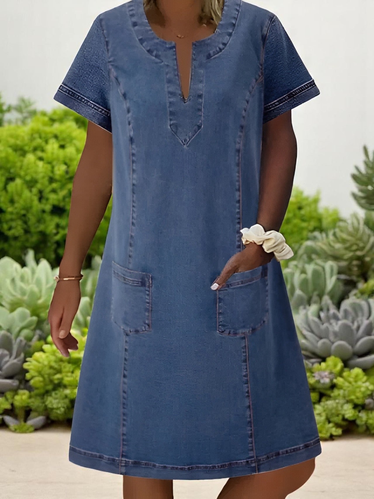 Julia | Soft Denim Dress with Pockets