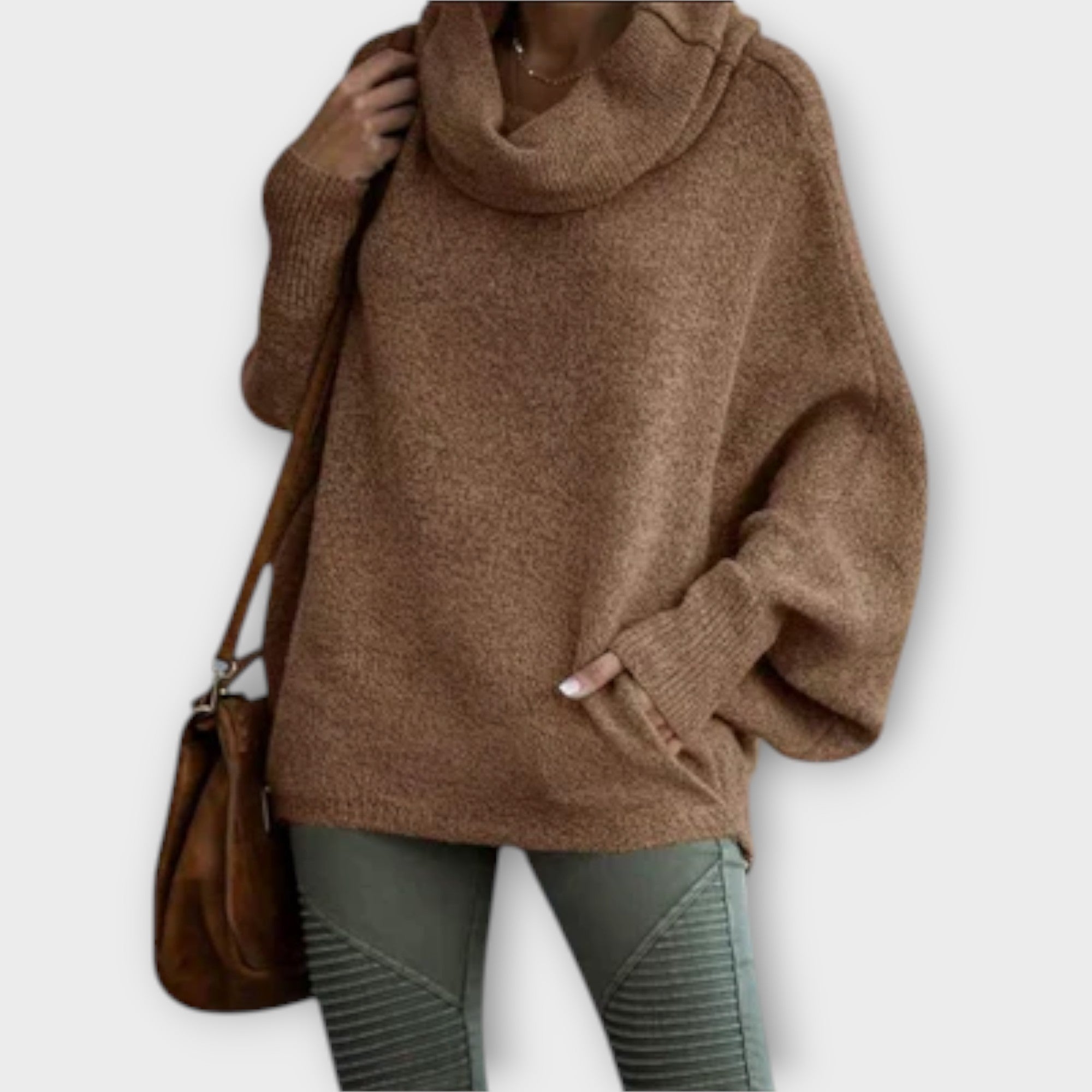 Elegant Women's Sweater in Turtle Pattern