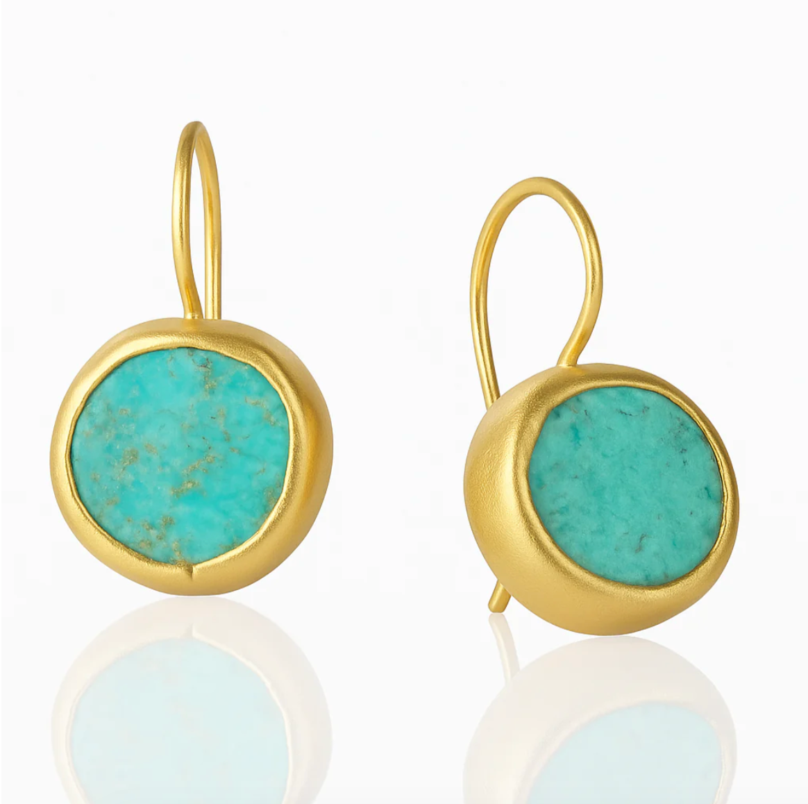 Golden Earrings with Turquoise