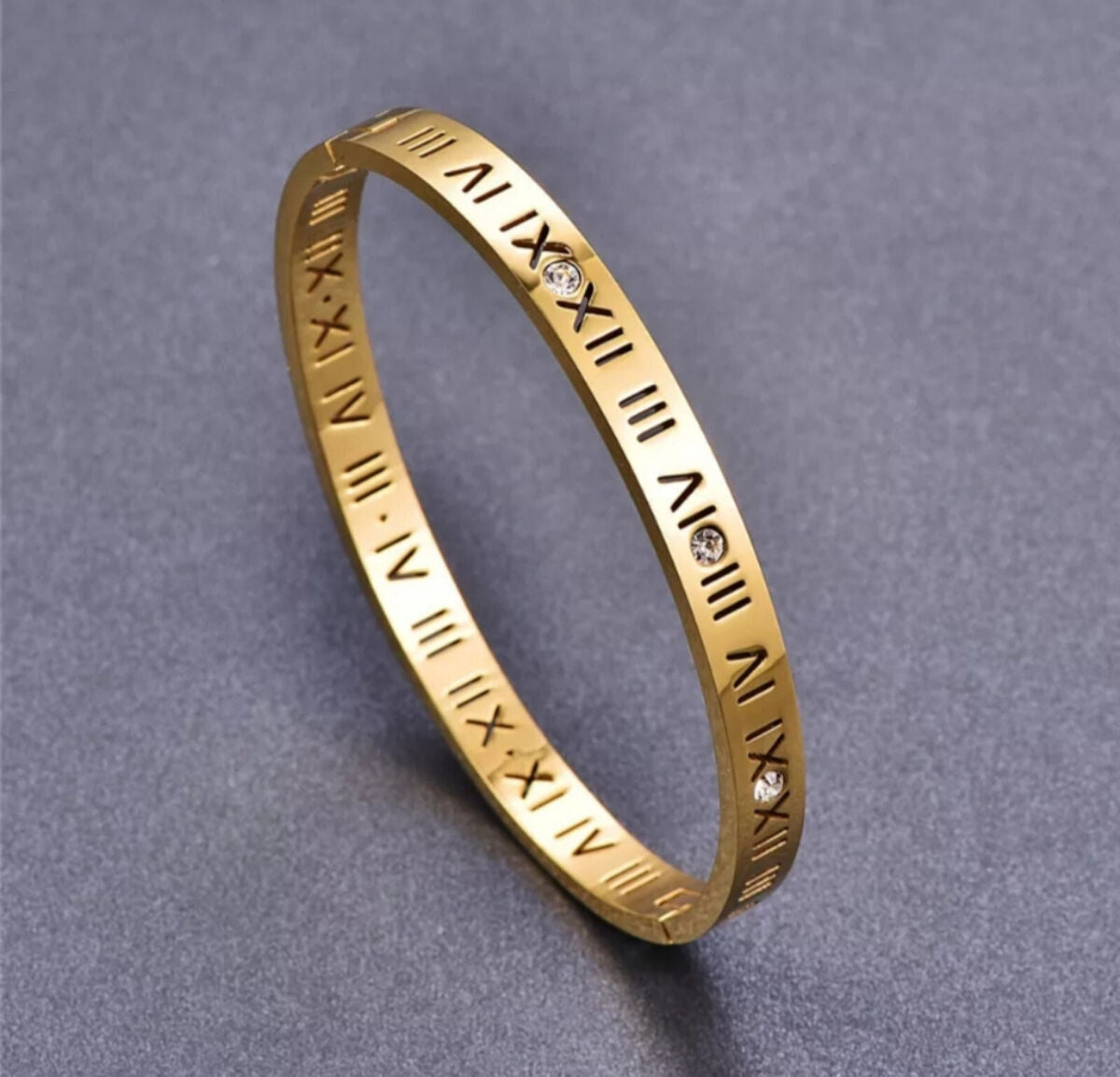 Roman Numerals Titanium Bracelet