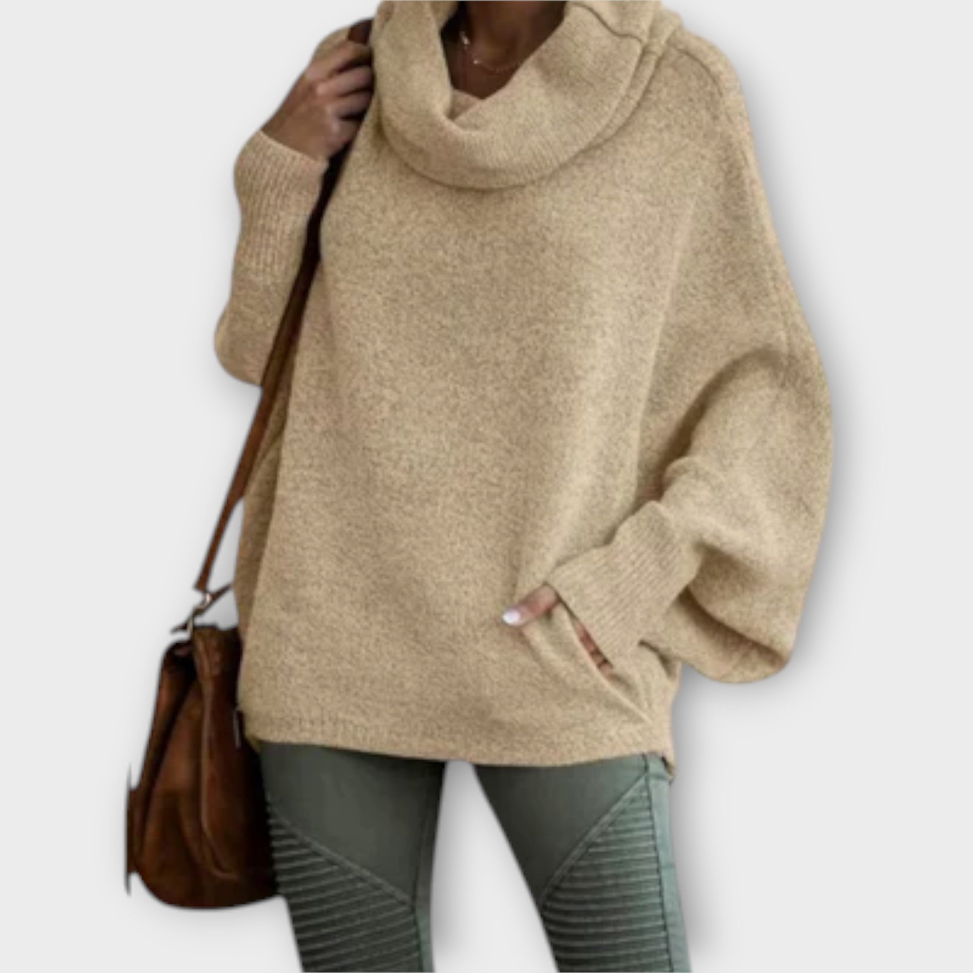 Elegant Women's Sweater in Turtle Pattern