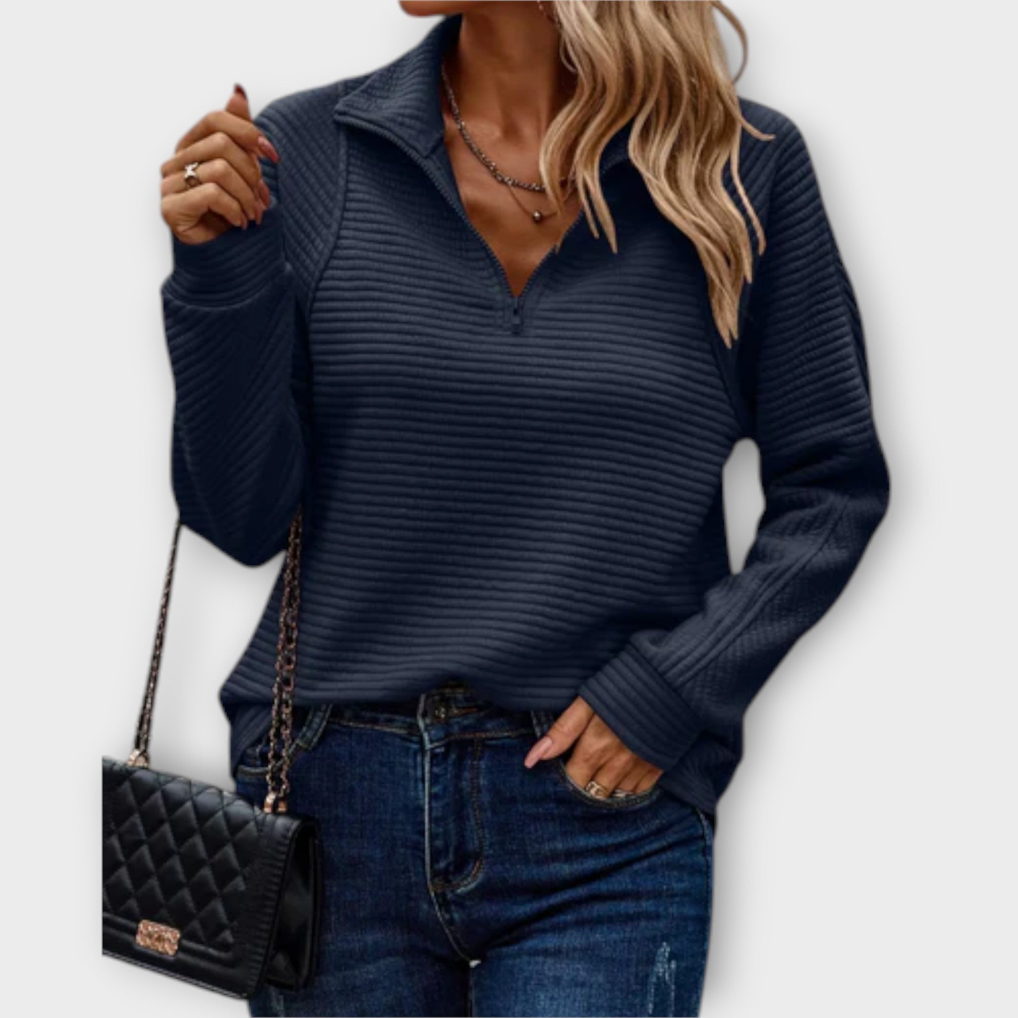 Pullover with Half Zipper