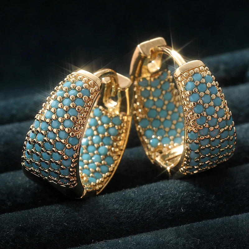 Azure Glow Hoop Earrings