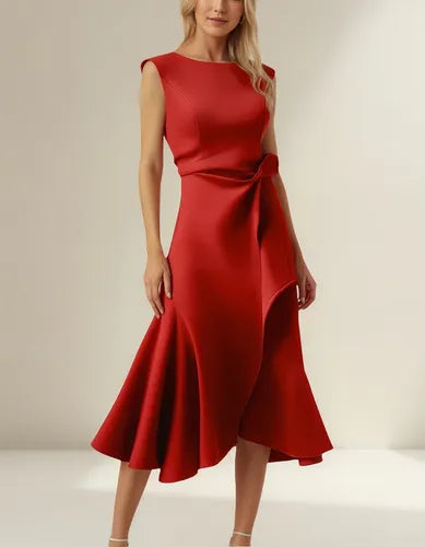 Juliette – Asymmetrical Draped Midi Dress