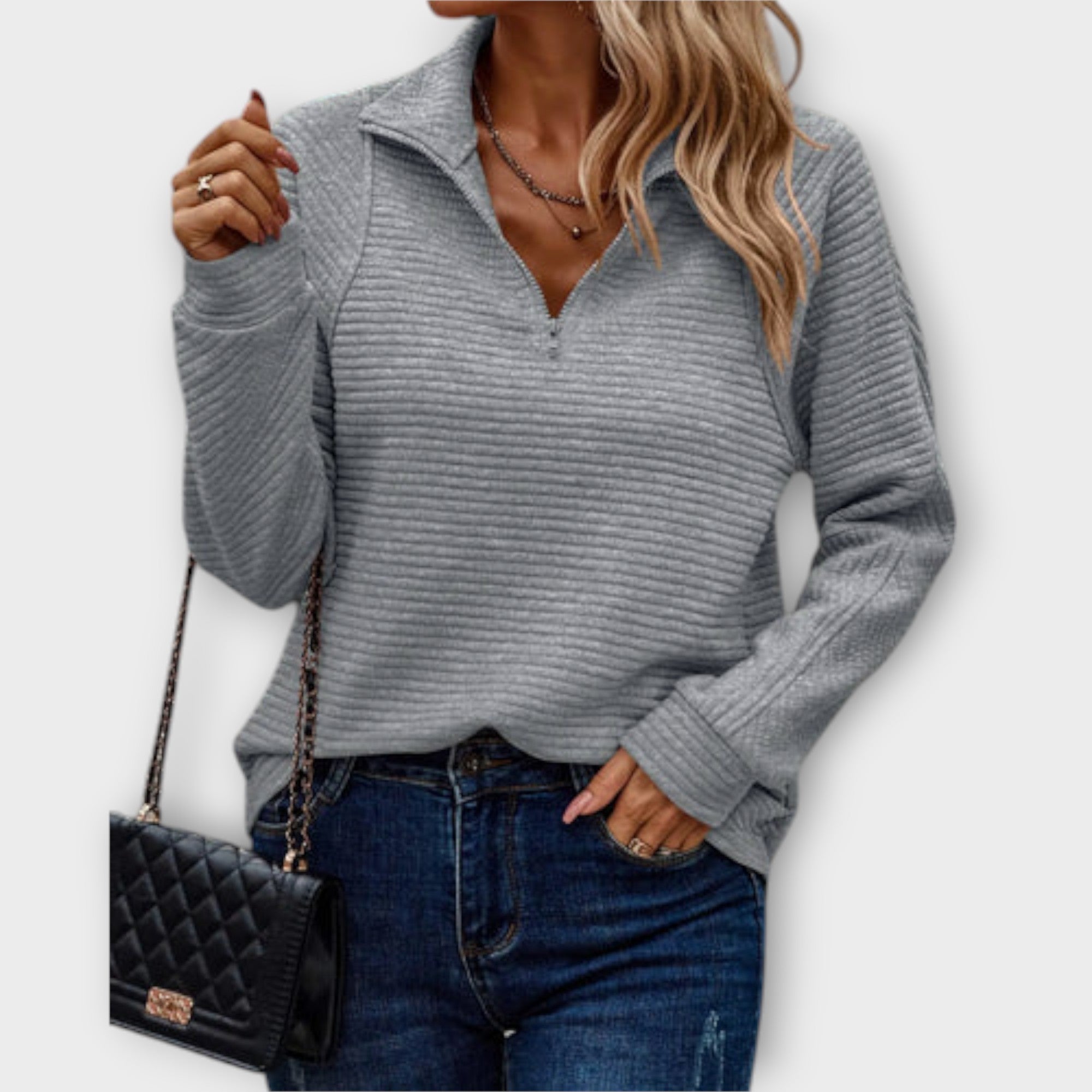 Pullover with Half Zipper